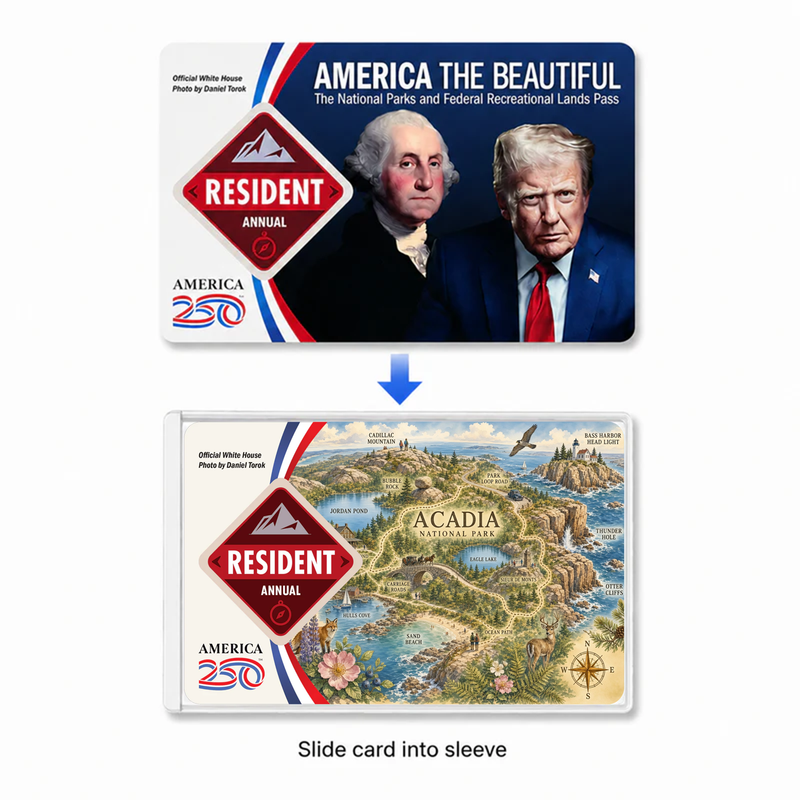 Acadia Map National Park Pass Sleeve | Gift For Hikers & Travel Lovers