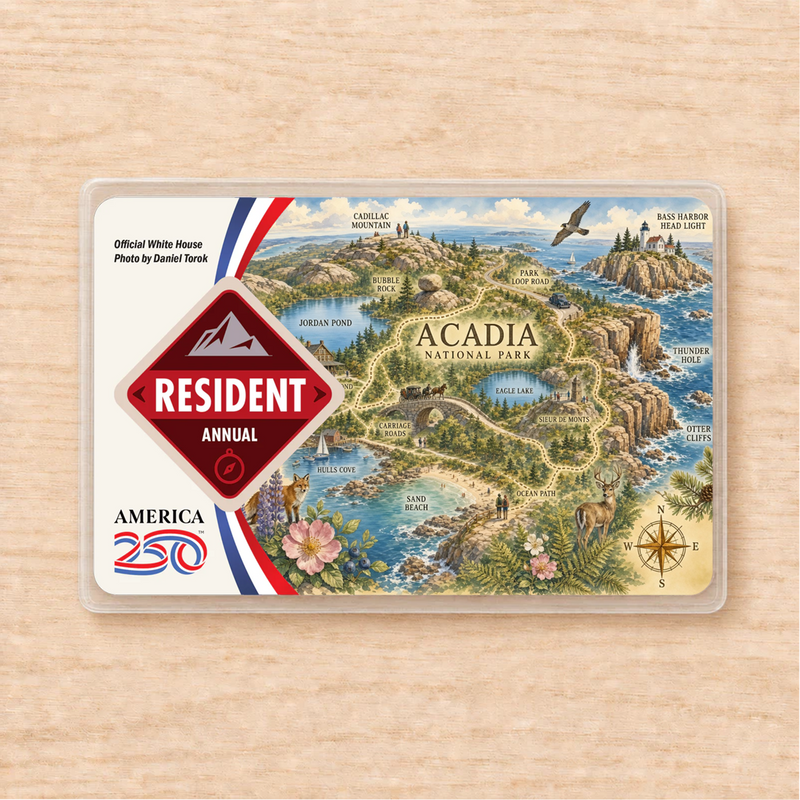 Acadia Map National Park Pass Sleeve | Gift For Hikers & Travel Lovers