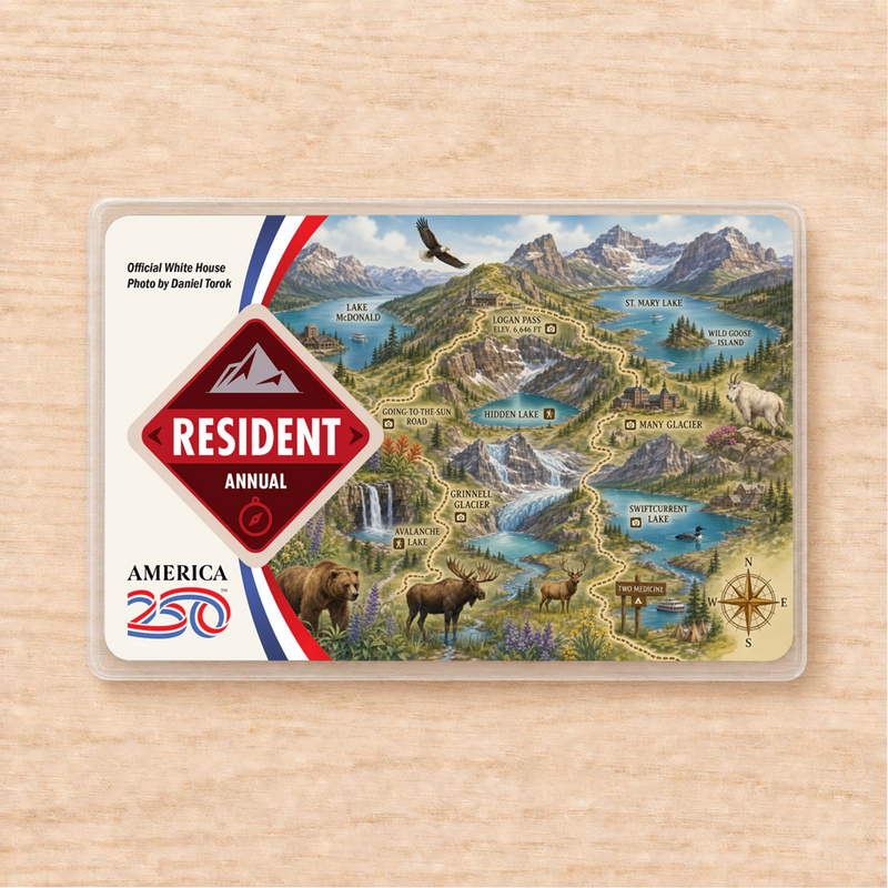 Glacier Map National Park Pass Sleeve | Gift For Hikers & Travel Lovers | Pass Protector