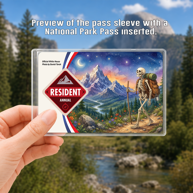 Skeleton National Park Pass Sleeve | Gift for Hikers and Nature Lovers
