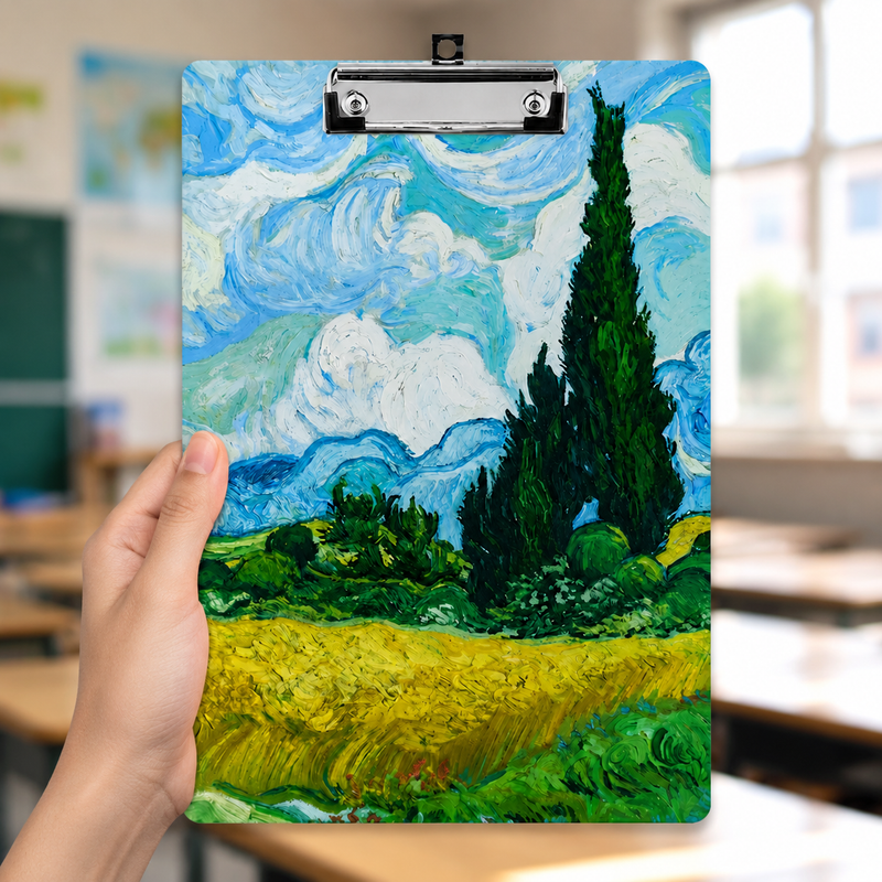 Acrylic Paper Clipboard Van Gogh Vintage for Teachers | Durable Clear Clipboard for Office & School Supplies