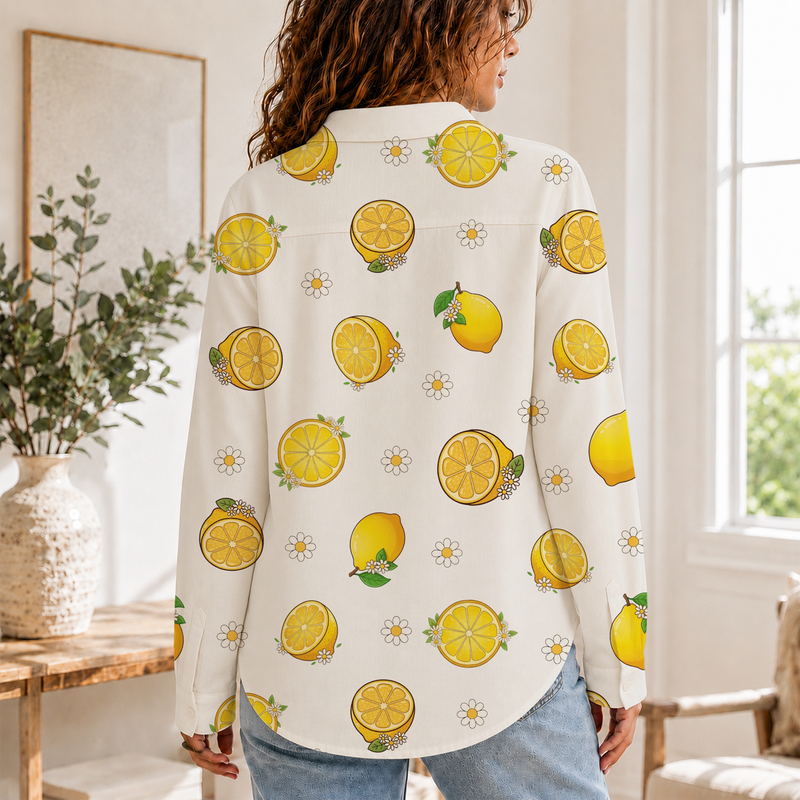Lemon Daisy Women Blouse Shirt | Gift For Fruit Lovers
