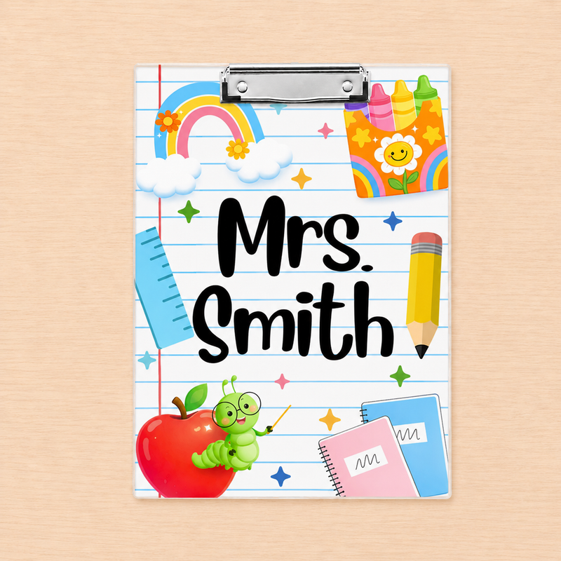 Custom Acrylic Clipboard with Name - Back to School Teacher Gift