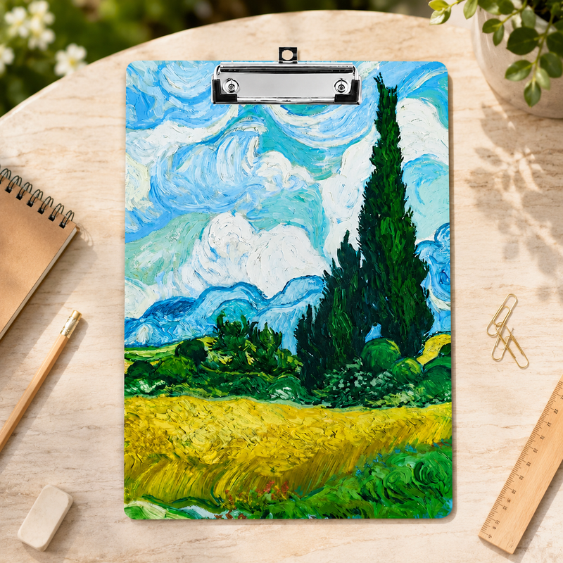Acrylic Paper Clipboard Van Gogh Vintage for Teachers | Durable Clear Clipboard for Office & School Supplies