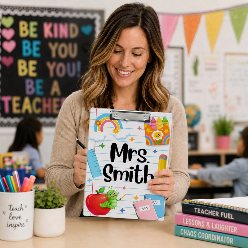 Custom Acrylic Clipboard with Name - Back to School Teacher Gift