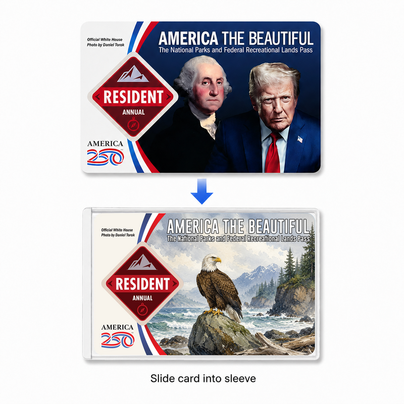 Bald Eagle National Park Pass Sleeve – America the Beautiful Card Cover for Hikers & Travel Lovers