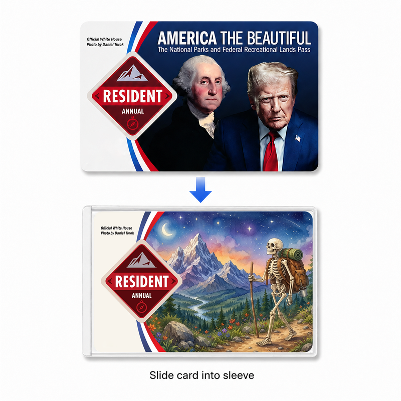 Skeleton National Park Pass Sleeve | Gift for Hikers and Nature Lovers