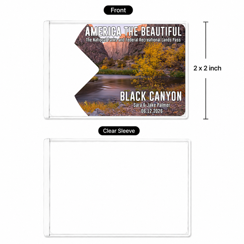 Pack 6 Black Cayon National Park Pass Sleeves – Landscapes & Animals | Gift for Hikers & Travel Lovers