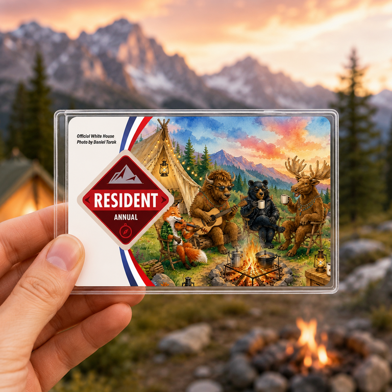 Cute Animals Camping National Park Pass Sleeve | Gift for Hikers & Nature Lovers