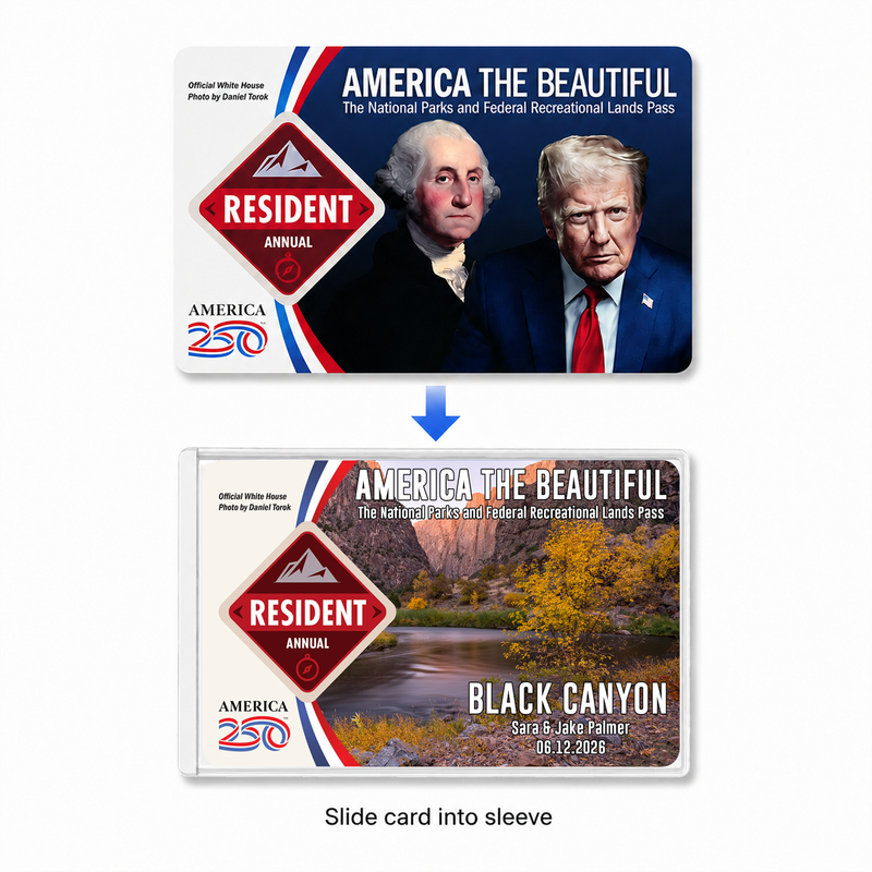 Pack 6 Black Cayon National Park Pass Sleeves – Landscapes & Animals | Gift for Hikers & Travel Lovers