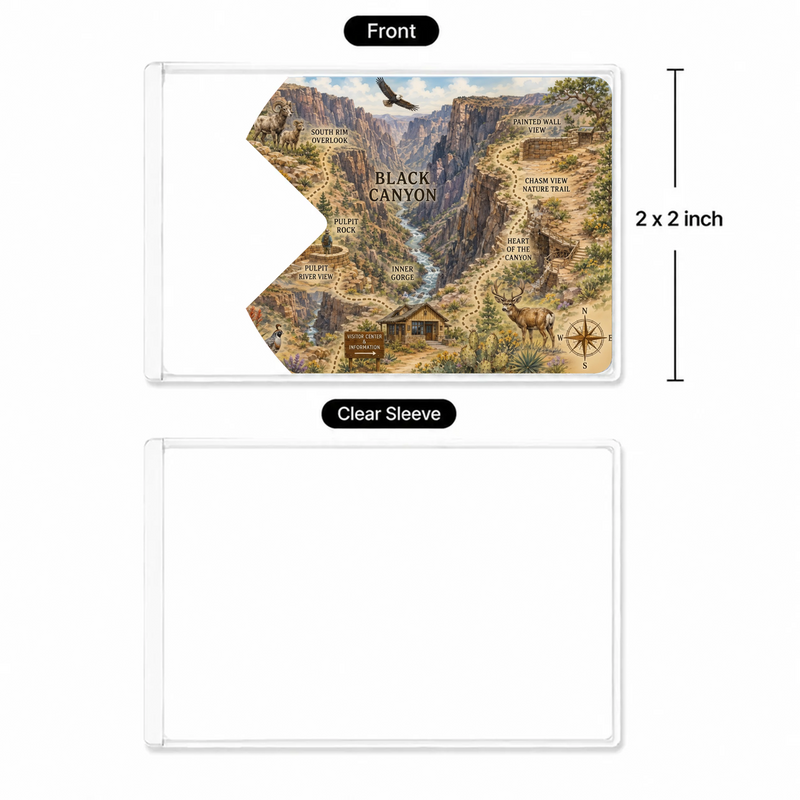 Black Canyon Map National Park Pass Sleeve | Gift for Hikers & Travel Lovers