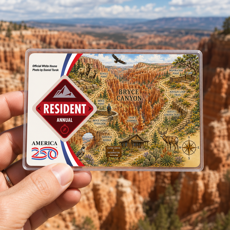 Bryce Canyon Map National Park Pass Sleeve | Gift for Hikers & Travel Lovers