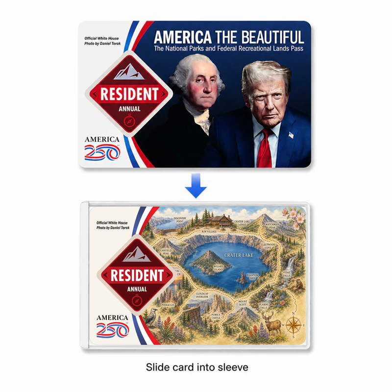 Crater Lake Map National Park Pass Sleeve | Gift For Hikers & Travel Lovers