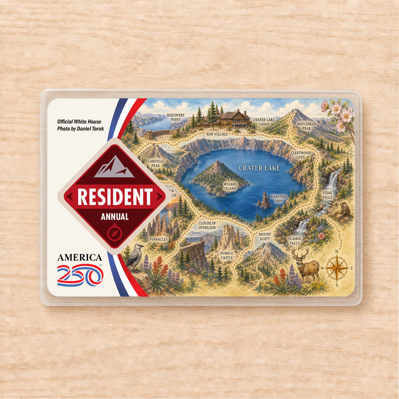 Crater Lake Map National Park Pass Sleeve | Gift For Hikers & Travel Lovers