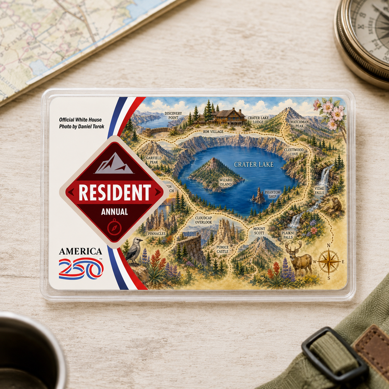 Crater Lake Map National Park Pass Sleeve | Gift For Hikers & Travel Lovers
