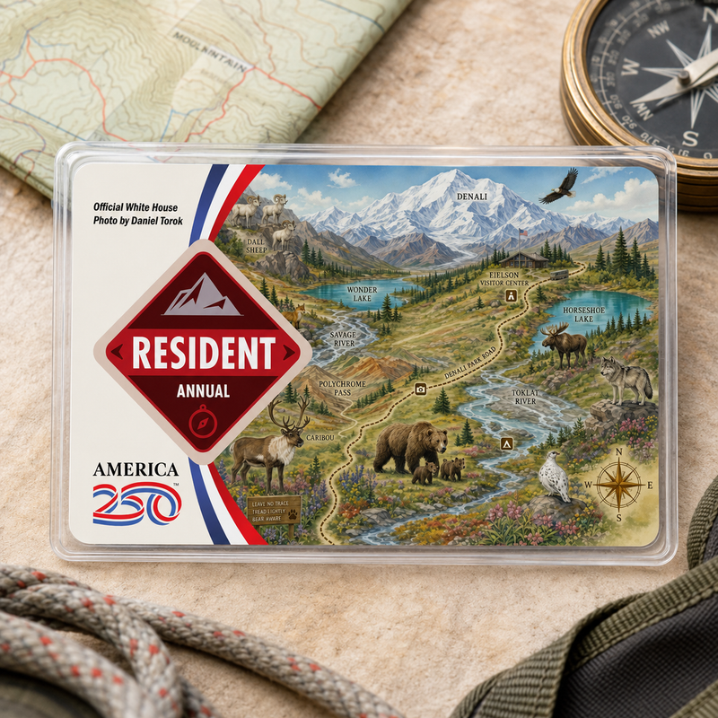 Denali Map National Park Pass Sleeve | Gift For Hikers & Travel Lovers