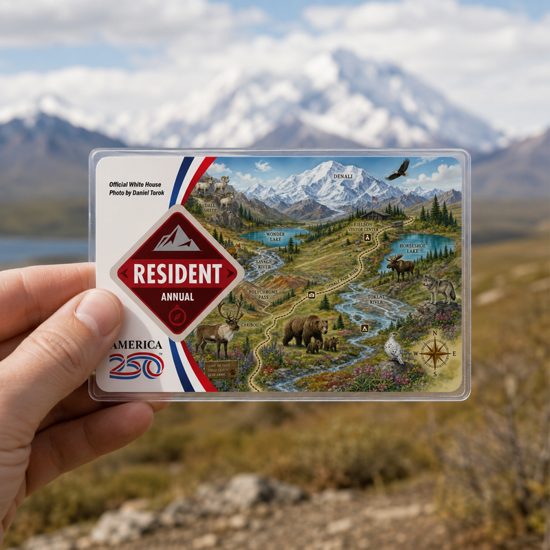 Denali Map National Park Pass Sleeve | Gift For Hikers & Travel Lovers