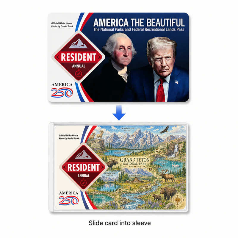 Grand Teton Map National Park Pass Sleeve | Gift for Hikers & Travel Lovers