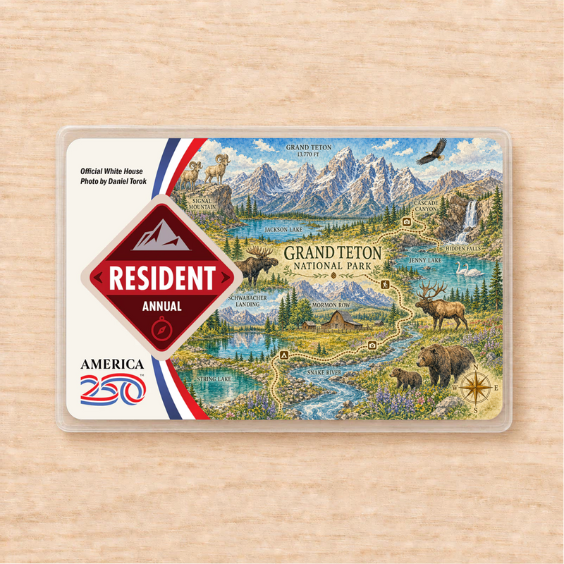 Grand Teton Map National Park Pass Sleeve | Gift for Hikers & Travel Lovers