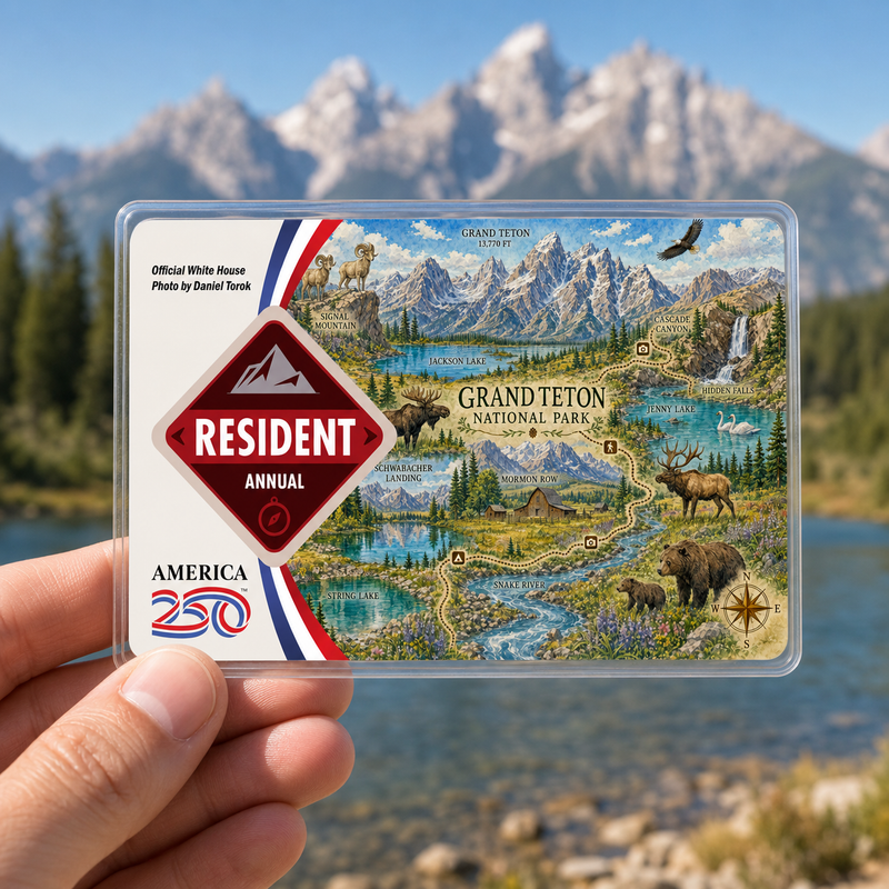 Grand Teton Map National Park Pass Sleeve | Gift for Hikers & Travel Lovers