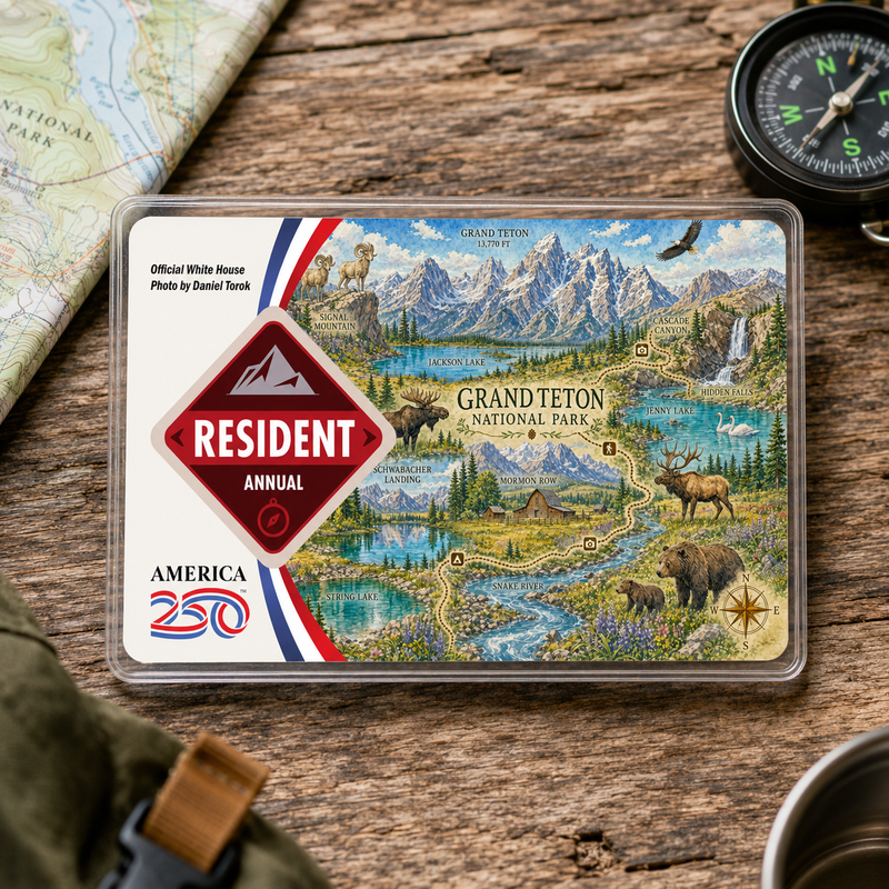 Grand Teton Map National Park Pass Sleeve | Gift for Hikers & Travel Lovers