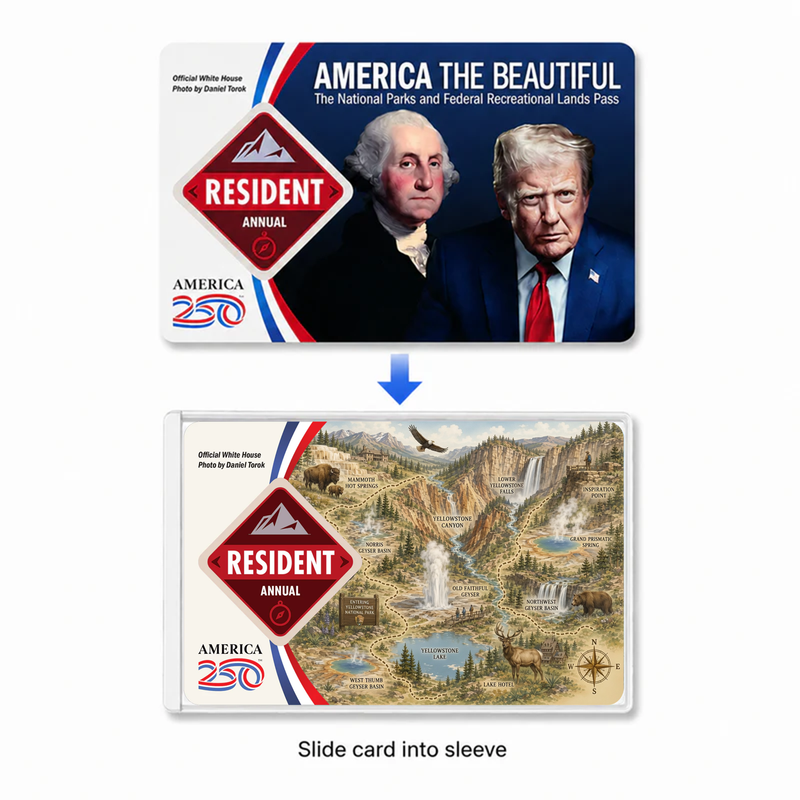 Yellowstone Map National Park Pass Sleeve | Gift for Hikers & Travel Lovers