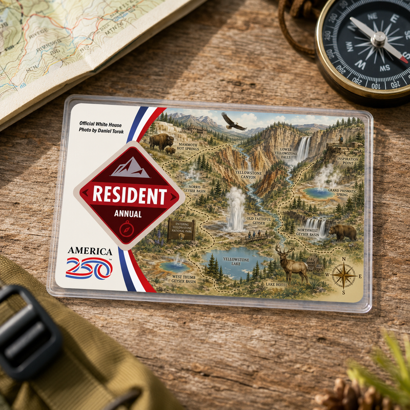 Yellowstone Map National Park Pass Sleeve | Gift for Hikers & Travel Lovers