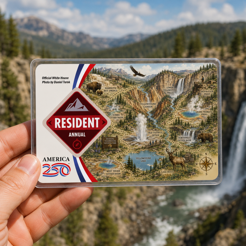 Yellowstone Map National Park Pass Sleeve | Gift for Hikers & Travel Lovers