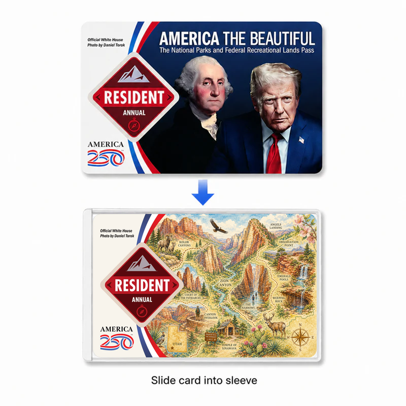 Zion Map National Park Pass Sleeve | Gift for Hikers & Travel Lovers