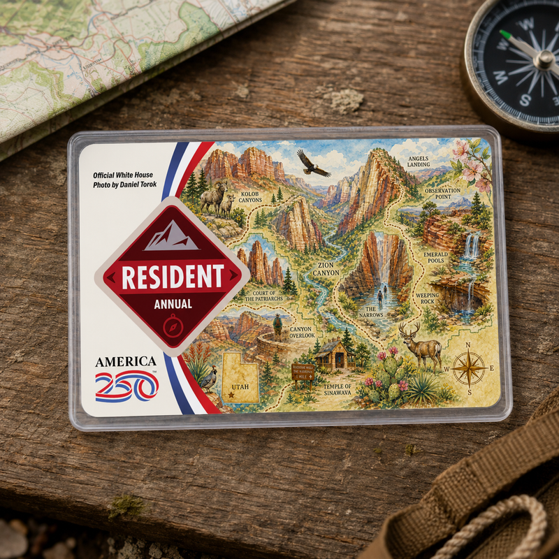 Zion Map National Park Pass Sleeve | Gift for Hikers & Travel Lovers