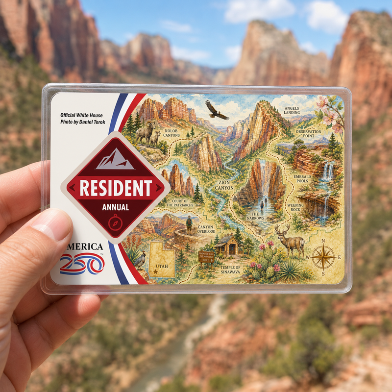 Zion Map National Park Pass Sleeve | Gift for Hikers & Travel Lovers