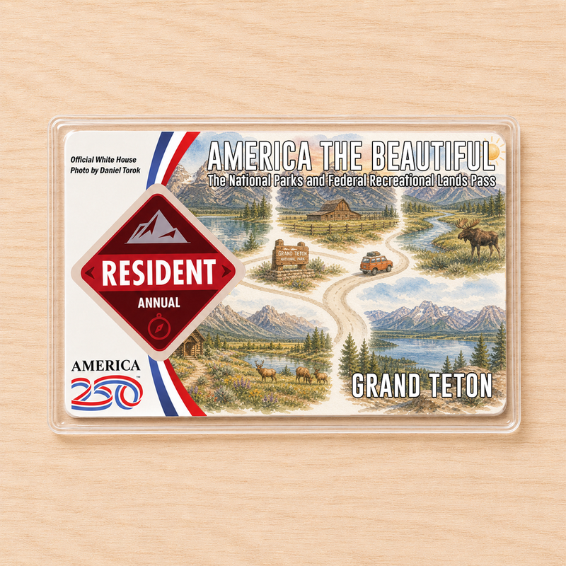 Grand Teton National Park Map Pass Sleeve – America the Beautiful Card Cover for Hikers & Travel Lovers