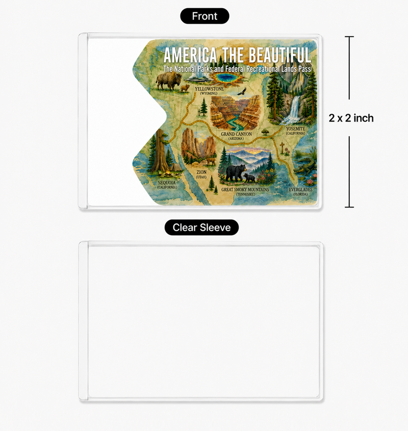 America the Beautiful Pass Sleeve | Gift For Hikers & Travel Lovers | Pass Protector