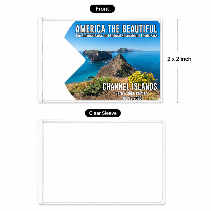 Pack 6 Channel Islands National Park Pass Sleeves – Landscapes & Animals | Gift for Hikers & Travel Lovers
