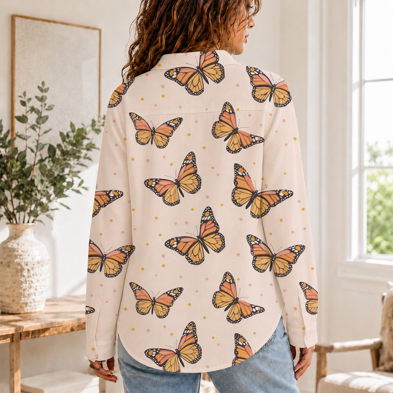 Boho Butterfly Nature Summer Blouse Shirt | Gift For Butterfly Lovers