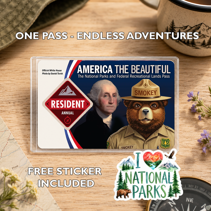 Resist Bear National Park Pass Sleeve – Gift for Hikers & Campers
