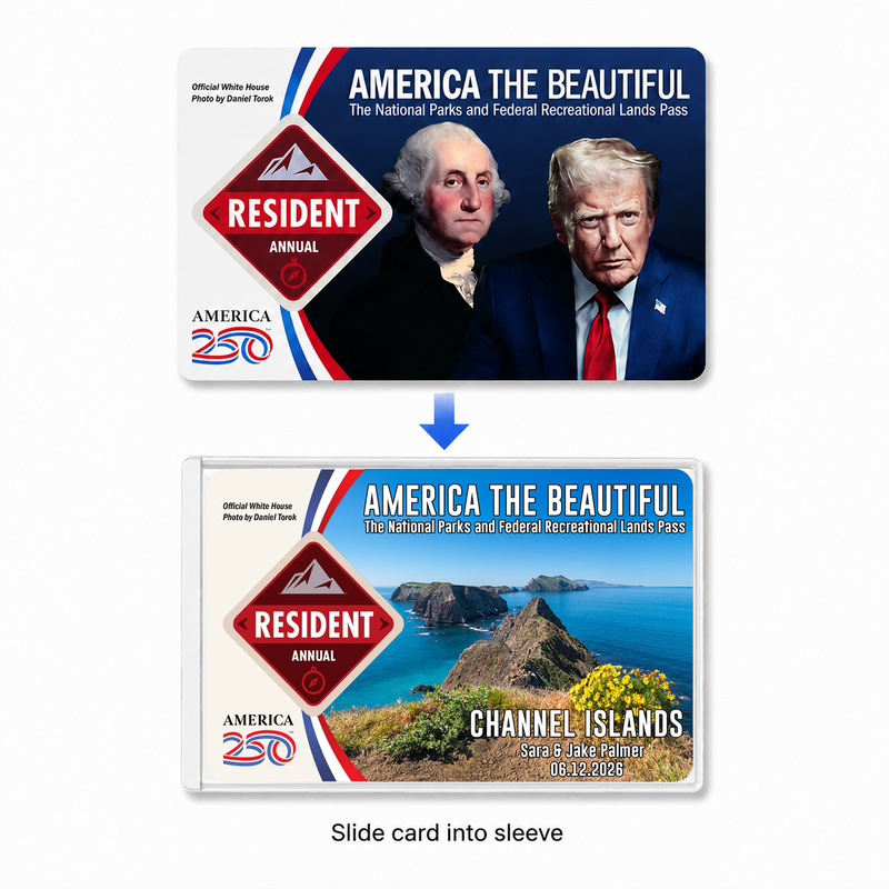 Pack 6 Channel Islands National Park Pass Sleeves – Landscapes & Animals | Gift for Hikers & Travel Lovers