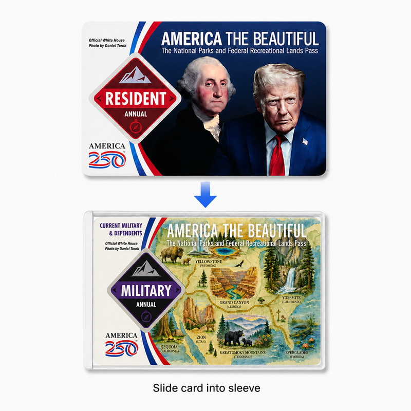 America the Beautiful Pass Sleeve | Gift For Hikers & Travel Lovers | Pass Protector