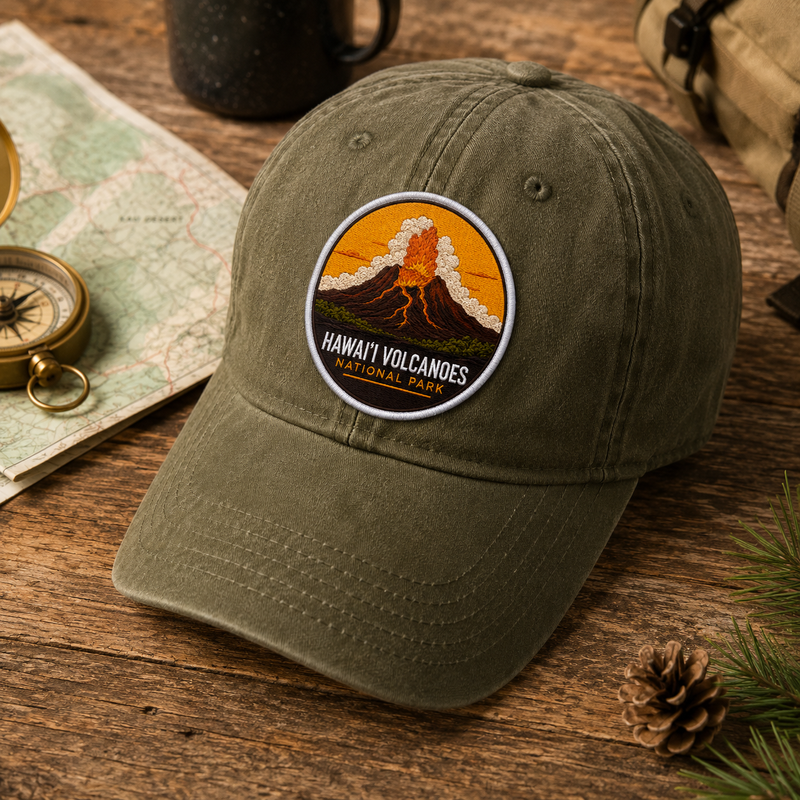 Hawai'i Volcanoes National Park Iron-on Patch | Gift for Hikers & Travel Lovers