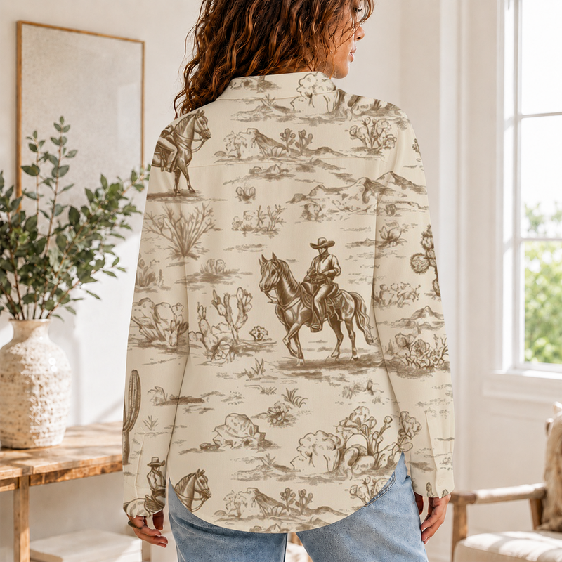 Western Toile Women Blouse Shirt | Gift For Country Lovers