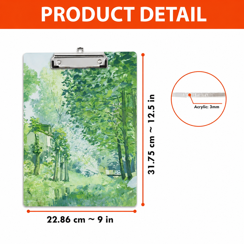 Acrylic Paper Clipboard Nature for Teachers | Durable Clear Clipboard for Office & School Supplies