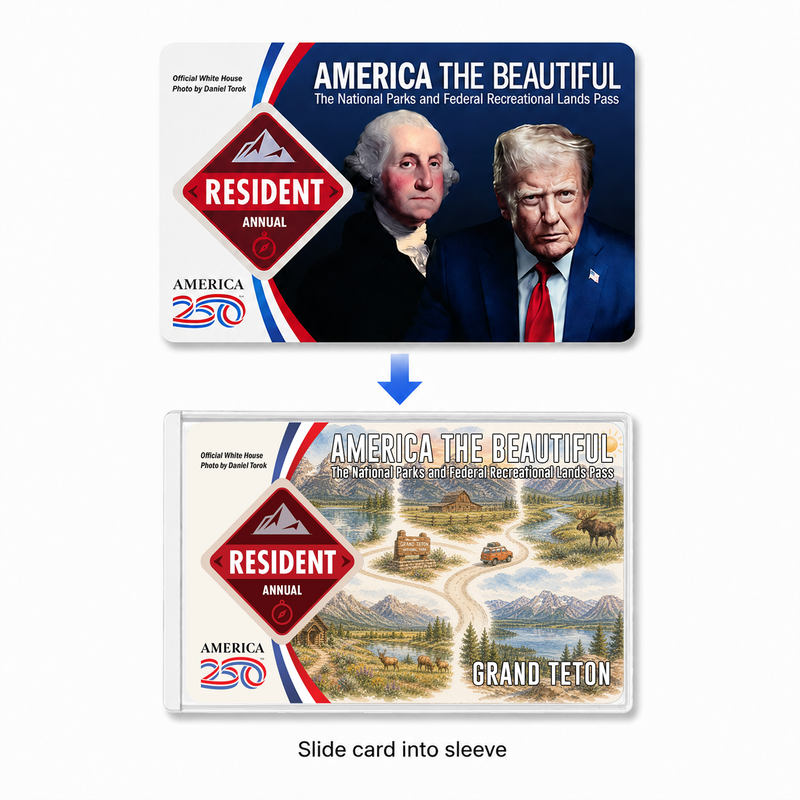 Grand Teton National Park Map Pass Sleeve – America the Beautiful Card Cover for Hikers & Travel Lovers