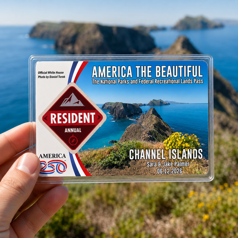 Pack 6 Channel Islands National Park Pass Sleeves – Landscapes & Animals | Gift for Hikers & Travel Lovers