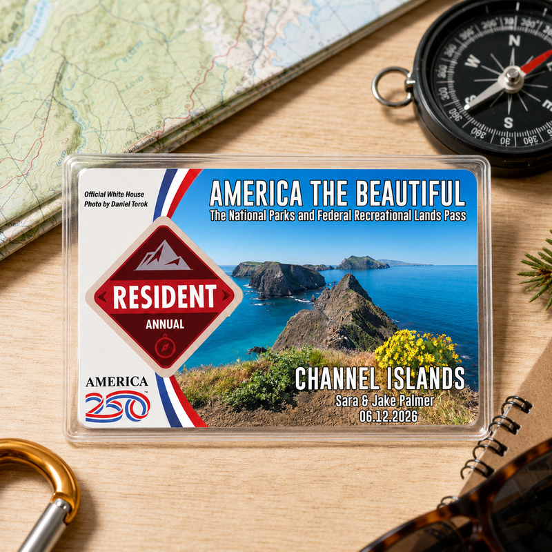 Pack 6 Channel Islands National Park Pass Sleeves – Landscapes & Animals | Gift for Hikers & Travel Lovers