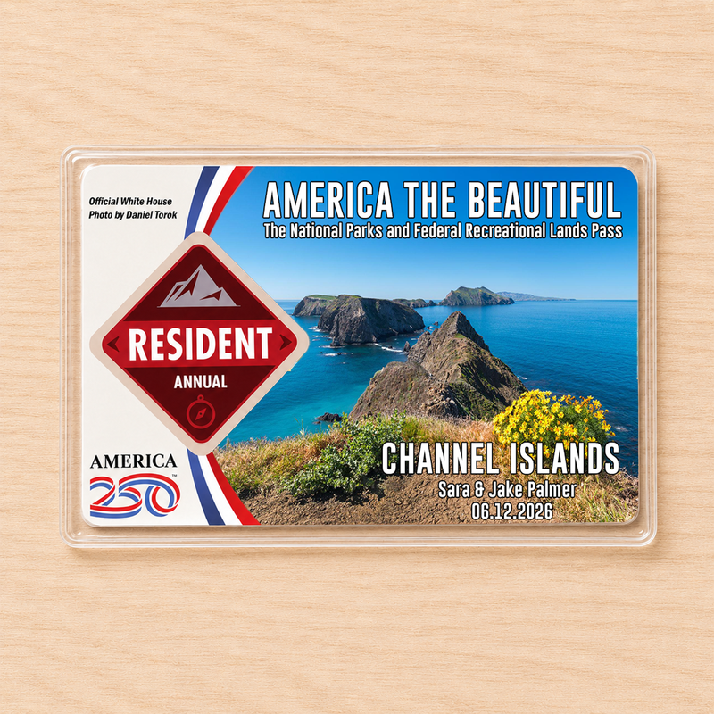 Pack 6 Channel Islands National Park Pass Sleeves – Landscapes & Animals | Gift for Hikers & Travel Lovers