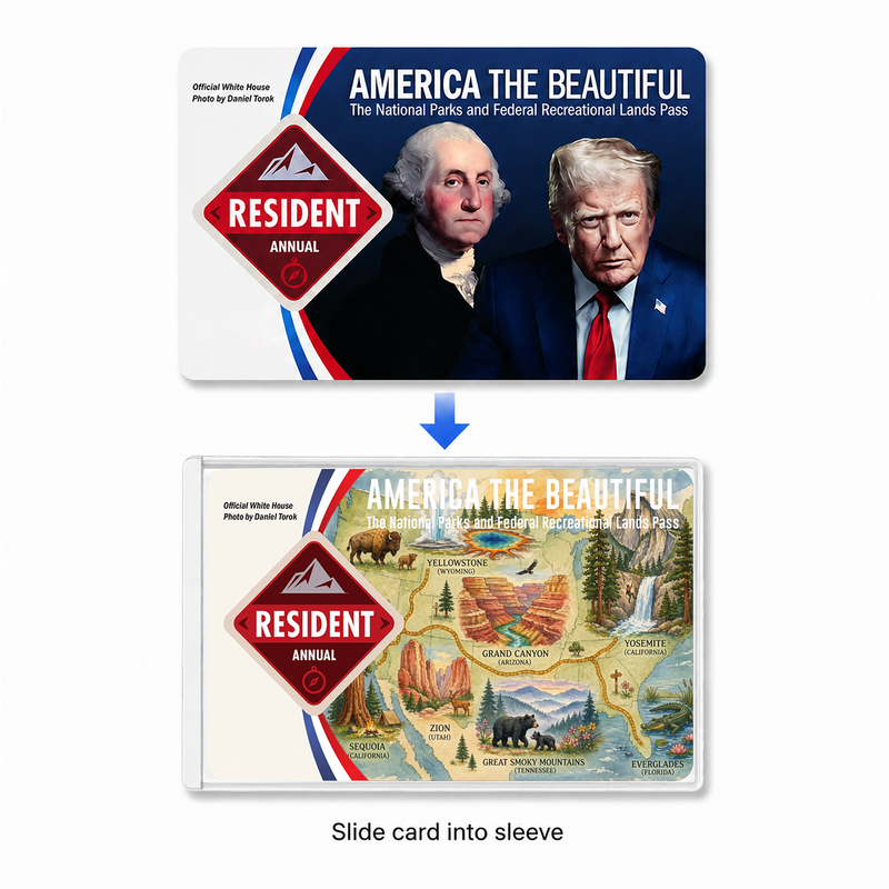 America the Beautiful Pass Sleeve | Gift For Hikers & Travel Lovers | Pass Protector
