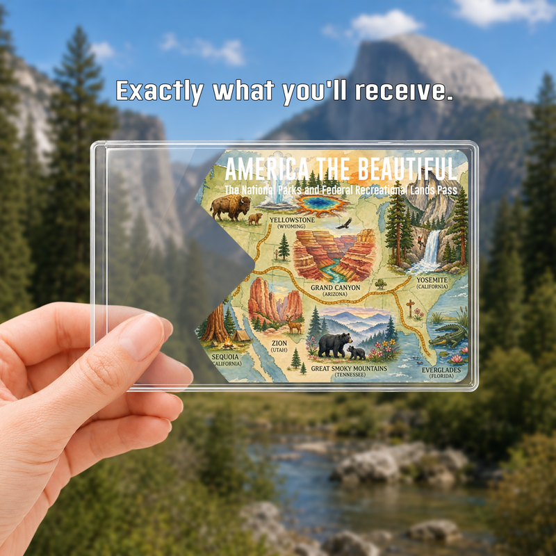 America the Beautiful Pass Sleeve | Gift For Hikers & Travel Lovers | Pass Protector