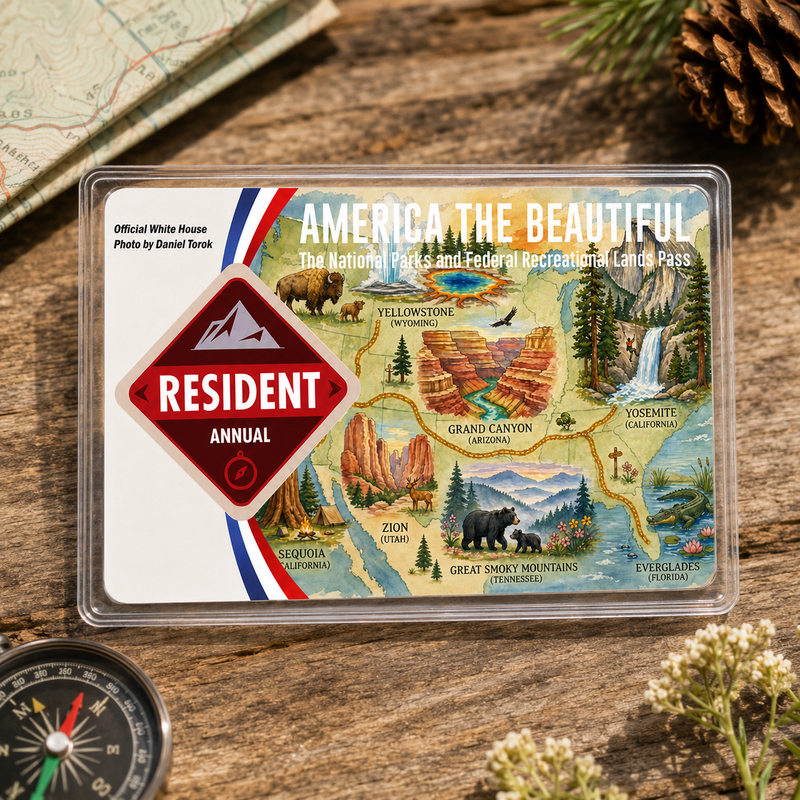 America the Beautiful Pass Sleeve | Gift For Hikers & Travel Lovers | Pass Protector
