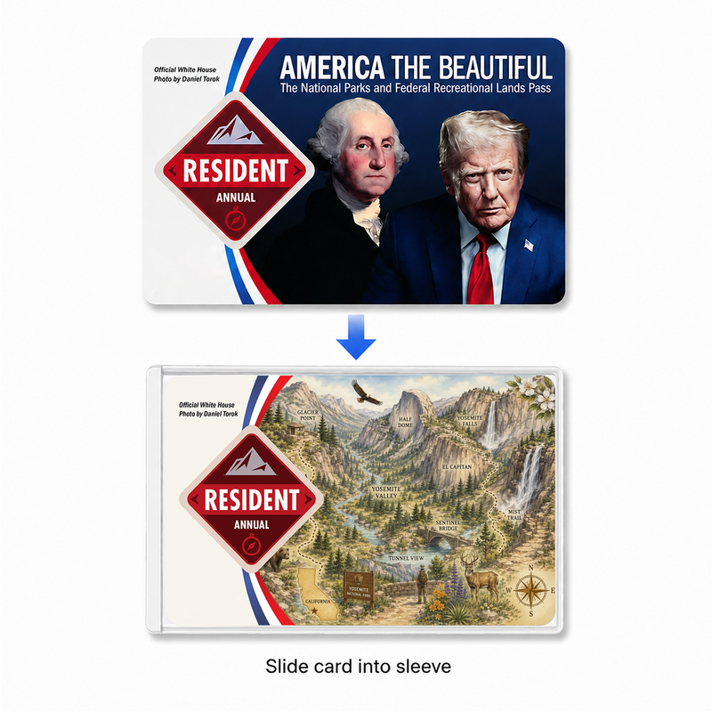 Yosemite Map National Park Pass Sleeve | Gift for Hikers & Travel Lovers