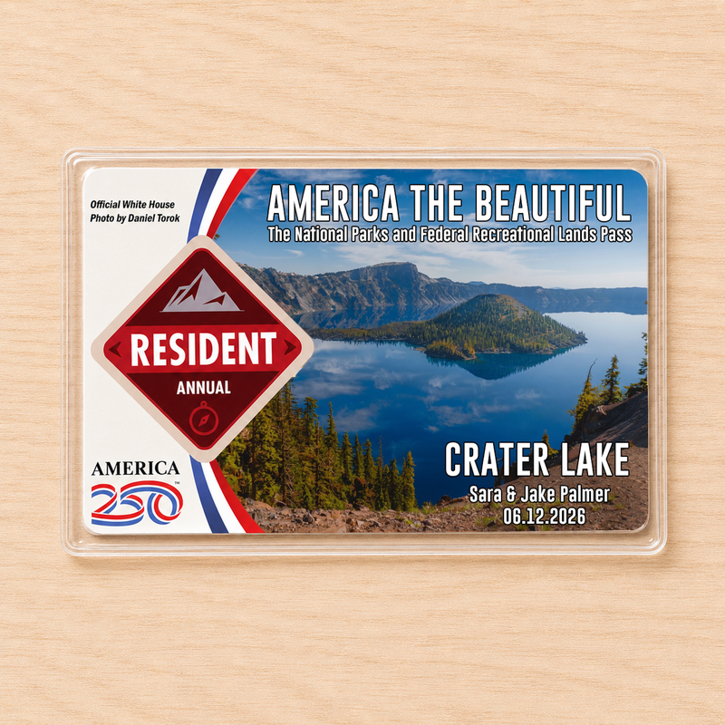 Pack 6 Crater Lake National Park Pass Sleeves – Landscapes & Animals | Gift for Hikers & Travel Lovers